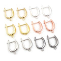 19x13mm Solid Copper U Shaped Ear Hooks For DIY Earrings And Jewelry Accessories, 1g view 1