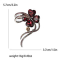 Alloy Rhinestone Four Leaf Clover Brooch Elegant Plant Lapel Pin view 4