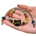 Cute Ceramic Cat Beaded Bracelet New Chinese Style Sweet Fresh Animal Charm Jewelry view 5