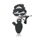 Acrylic Smoking Lady Brooch Pin For Creative Womens Clothing Decoration view 5