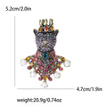 Alloy Rhinestone Crown Bear Brooch Pin For Trendy Apparel view 4