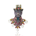 Alloy Rhinestone Crown Bear Brooch Pin For Trendy Apparel view 5