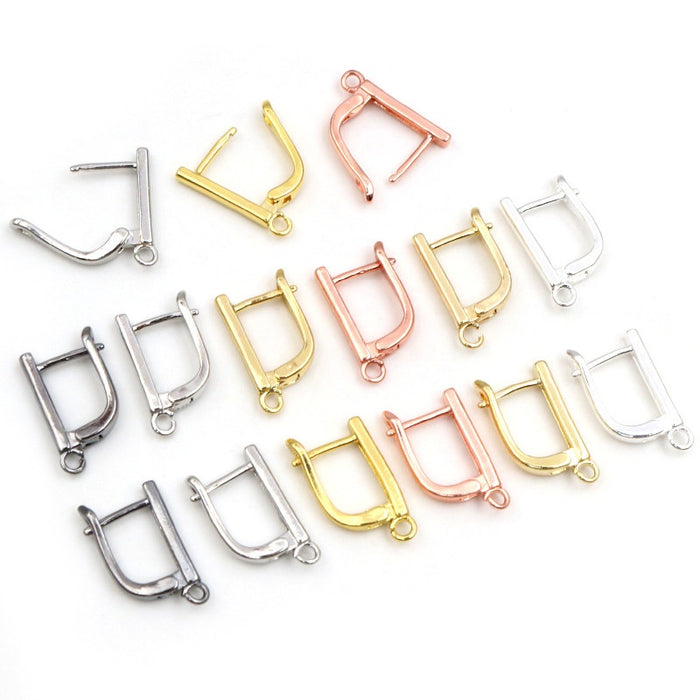 17x10mm Pure Copper Earring Hooks Clasps For DIY Earrings Handmade Jewelry Accessories 0.7g