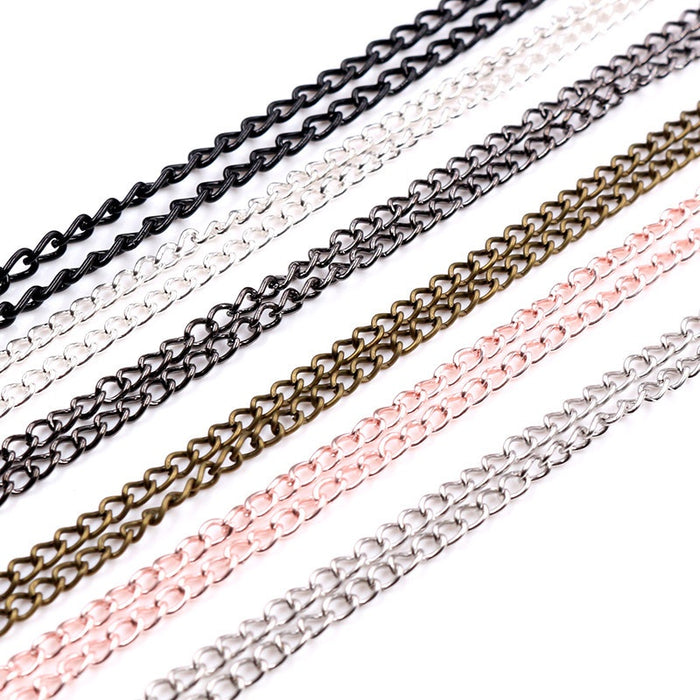 70cm Long 4x3mm Necklace Chain With Lobster Clasp For DIY Jewelry Making Accessories
