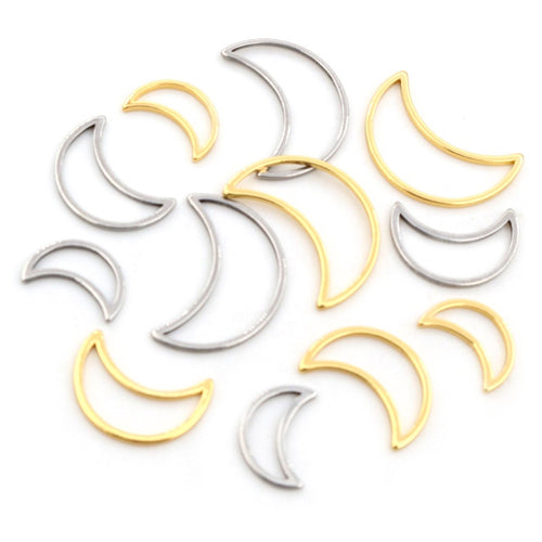 Stainless Steel Small Moon Charm Pendants For DIY Earrings Bracelets Jewelry Accessories