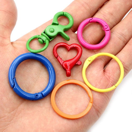 Random Mixed Styles Colors Key Rings Lobster Clasps Jump Rings Jewelry Accessory Parts