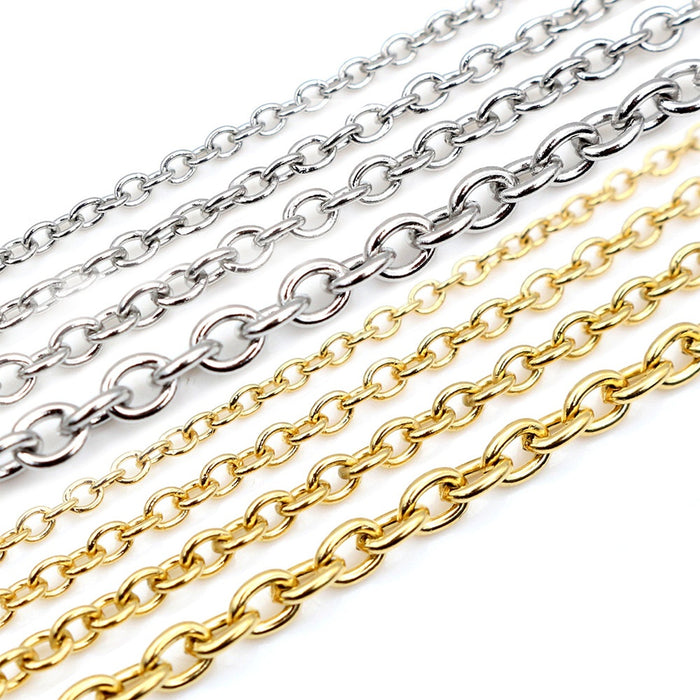 Stainless Steel Cross Chain, DIY Handmade Long Chain Necklace Bracelet Jewelry Accessory Material