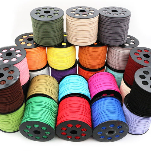 10m Double Sided Suede Cord 2.5mm Korean Velvet Leather Rope For DIY Pendant Bracelets