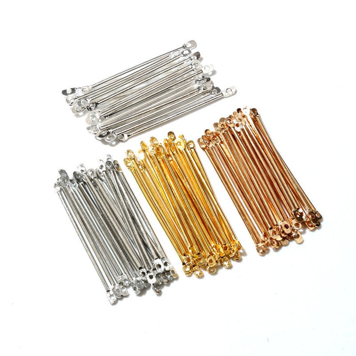 100pcs Iron Plated Link Bars Double Hole Connectors For DIY Hairpin Tassel Earring Making Earrings