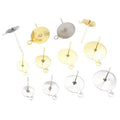 100pcs Stainless Steel Flat Pad Ear Stud Posts With Loop DIY Earring Jewelry Findings Earrings view 5