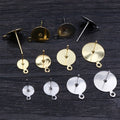 100pcs Stainless Steel Flat Pad Ear Stud Posts With Loop DIY Earring Jewelry Findings Earrings view 2