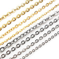 Stainless Steel Flat Cross Chain Long DIY Necklace Bracelet Jewelry Making Chain view 1