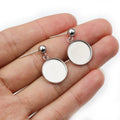 12-18mm Tray Round Bead Stainless Steel Ear Stud Pins With Pendant For DIY Earring Findings Earrings view 3
