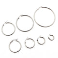 In Stock 15-55mm Stainless Steel Pin Buckle Hoop Earrings Statement Fashion Jewelry Accessories view 1