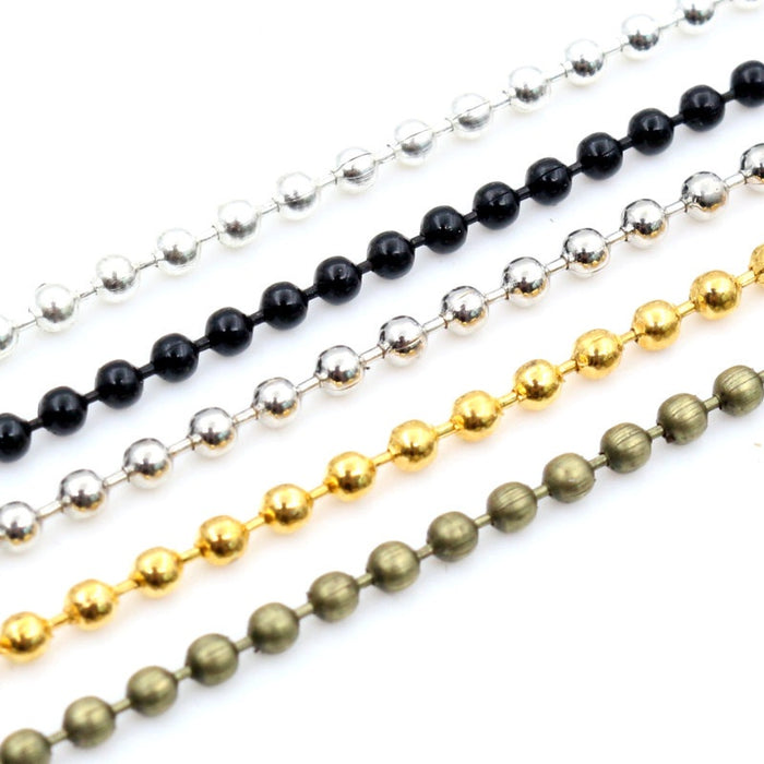 Electroplated Iron Ball Chain Long Chain For DIY Handmade Jewelry Necklace Bracelet Accessories