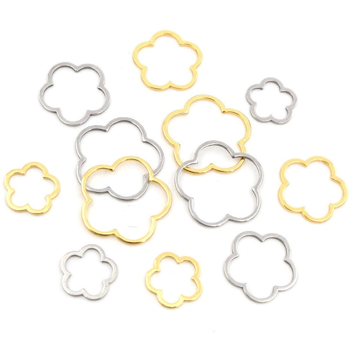 Stainless Steel Small Flower Charms For DIY Earrings Bracelets Jewelry Pendant Accessories 0.3g