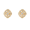 Vintage Luxury Lace Zircon Stud Earrings, Hollow Floral French Bridal Wedding Ear Jewelry view 5