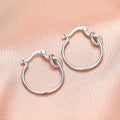 Matte Metal Knot Hoop Earrings, Elegant Rope Knot Ear Cuffs For Women Statement Jewelry view 5