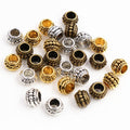 8x6mm Handmade Vintage Alloy Spacer Beads 3.7mm Large Hole For DIY Bracelet Necklace Making view 5