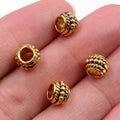 8x6mm Handmade Vintage Alloy Spacer Beads 3.7mm Large Hole For DIY Bracelet Necklace Making view 3