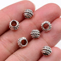 8x6mm Handmade Vintage Alloy Spacer Beads 3.7mm Large Hole For DIY Bracelet Necklace Making view 2