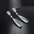 Luxury Water Drop Long Stud Earrings, European American Korean Style Slim Face Jewelry For Women view 5