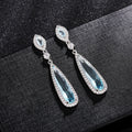Luxury Water Drop Long Stud Earrings, European American Korean Style Slim Face Jewelry For Women view 2