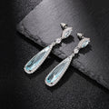 Luxury Water Drop Long Stud Earrings, European American Korean Style Slim Face Jewelry For Women view 3