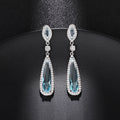 Luxury Water Drop Long Stud Earrings, European American Korean Style Slim Face Jewelry For Women view 1