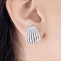 Luxury Multi Layer Line Earrings For Women Palace Queen Style High End Pave Elegant Jewelry view 3