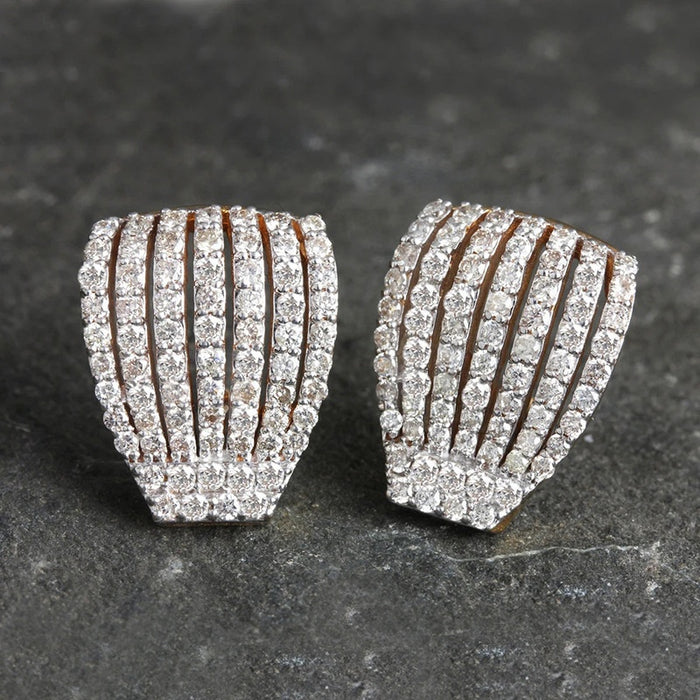 Luxury Multi Layer Line Earrings For Women Palace Queen Style High End Pave Elegant Jewelry