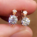 Small Sparkling Ear Cuff Earrings With Diamond And Round Shape Design For Women view 1