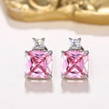European American Sugar Cube Perfume Bottle Earrings Necklace Set, Faux Ice Flower Jewelry Gift view 6