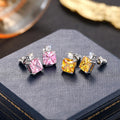European American Sugar Cube Perfume Bottle Earrings Necklace Set, Faux Ice Flower Jewelry Gift view 3