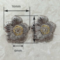 European Vintage Textured Stud Earrings, Two Tone Gardenia Flower Elegant Light Luxury Jewelry view 4