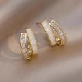 Trendy Double Layer Stud Earrings Korean Dongdaemun Light Luxury Layered Earrings For Women view 2