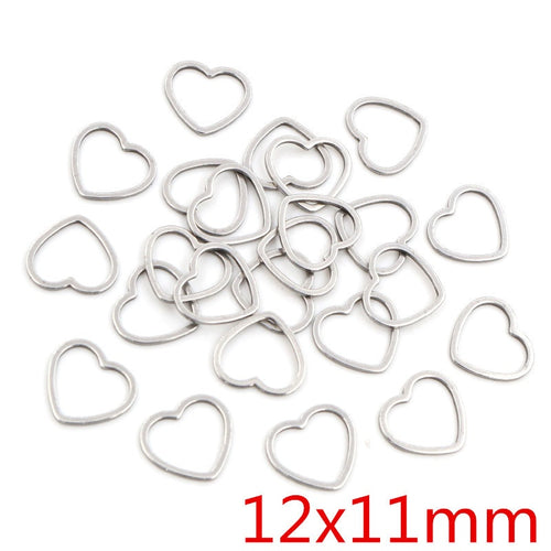 Stainless Steel Small Heart Charm Pendants For DIY Earrings Bracelets Jewelry Accessories