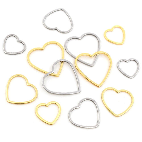 Stainless Steel Small Heart Charm Pendants For DIY Earrings Bracelets Jewelry Accessories