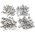 100 Pcs Stainless Steel Ball Chain Clasp Connectors Flat Bead Buckles For DIY Necklaces view 1