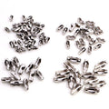 100 Pcs Stainless Steel Ball Chain Clasp Connectors Flat Bead Buckles For DIY Necklaces view 3