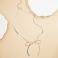 European American Statement Bow Necklace Light Luxury Minimal Adjustable Bracelet For Women view 3