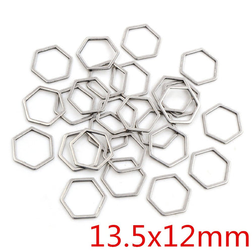 Stainless Steel Small Hexagon Charms For DIY Earrings Bracelets Jewelry Pendant Accessories