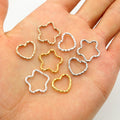 50pcs Copper Plated Metal Twisted Open Jump Rings Heart Star Shape DIY Jewelry Accessories view 3
