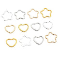 50pcs Copper Plated Metal Twisted Open Jump Rings Heart Star Shape DIY Jewelry Accessories view 5