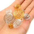 Hollow Spring Ball Pendant Shaker Beads DIY Jewelry Accessories Decorative Lantern Charms view 3