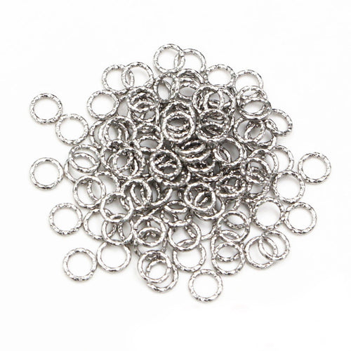 50Pcs 6-14mm Stainless Steel Twisted Open Jump Rings DIY Jewelry Making Findings Supplies
