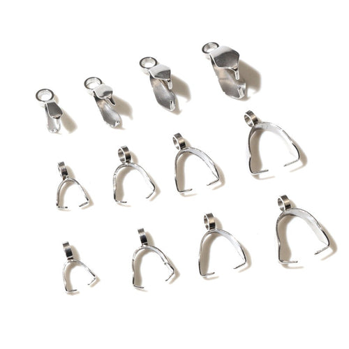 Gold Stainless Steel Watermelon Seed Bail With Soldered Jump Ring For DIY Pendant Jewelry