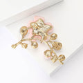 Alloy Rhinestone Cherry Blossom Brooch Pin For Women's Apparel view 3
