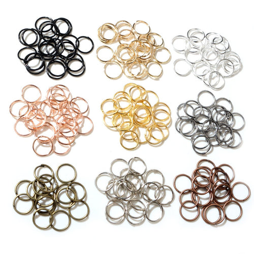 200pcs Pack 3-12mm Electroplated Closed Jump Rings For DIY Earrings Bracelets Necklaces