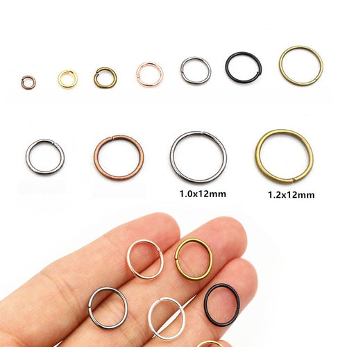 200pcs Pack 3-12mm Electroplated Closed Jump Rings For DIY Earrings Bracelets Necklaces